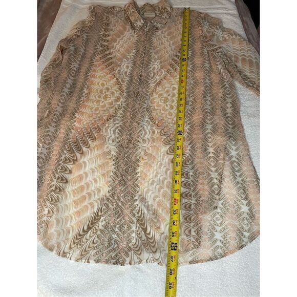 Chicos Sheer Long Sleeve Long Line Tunic Size 4 - Picture 5 of 14